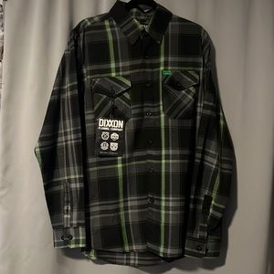Dixxon LIMITED Flannel Shirt "Sublime" Men's Size Large Green Black Gray Plaid